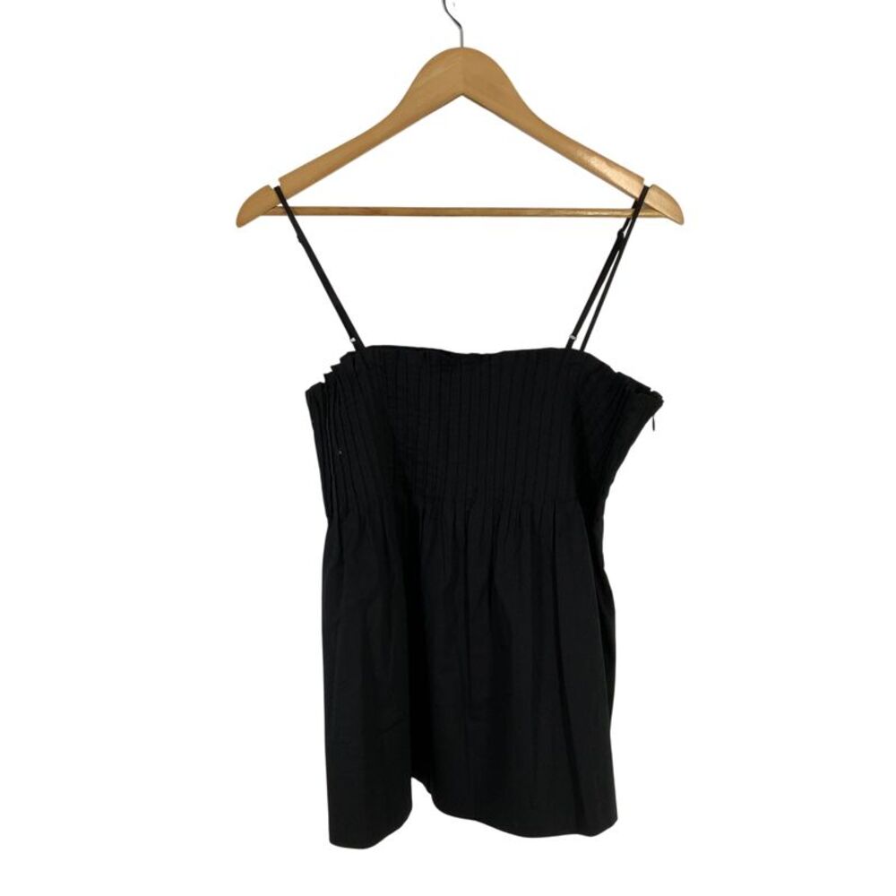 Wayf Women Asalia Poplin Pleated Top Black M